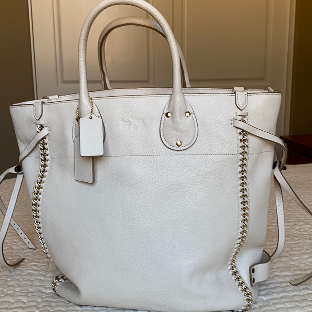 Coach cream colored Tote